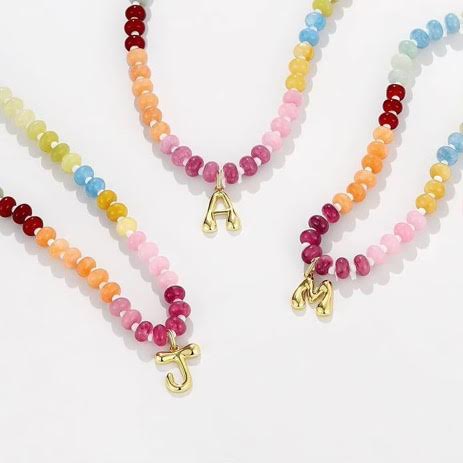 Beaded Bubble Initial Necklace — Soul Flow Apparel