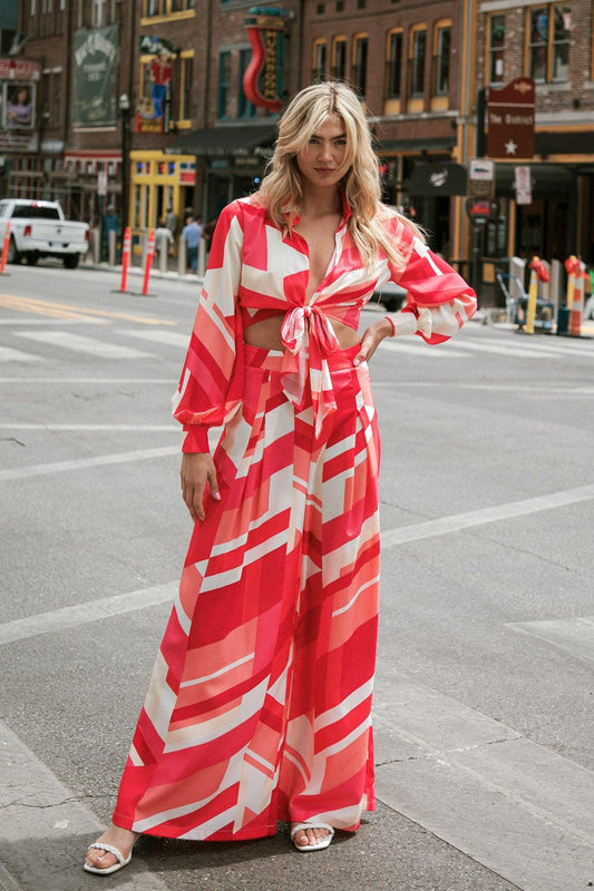 Good Times Only Wide Leg Woven Pants with Pleated Detail Side Zipper and Pockets — Soul Flow Apparel