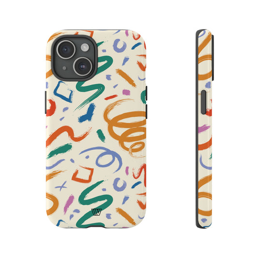 Doodle Brush Strokes | Tough Phone Case, view 2048 — Soul Flow Apparel