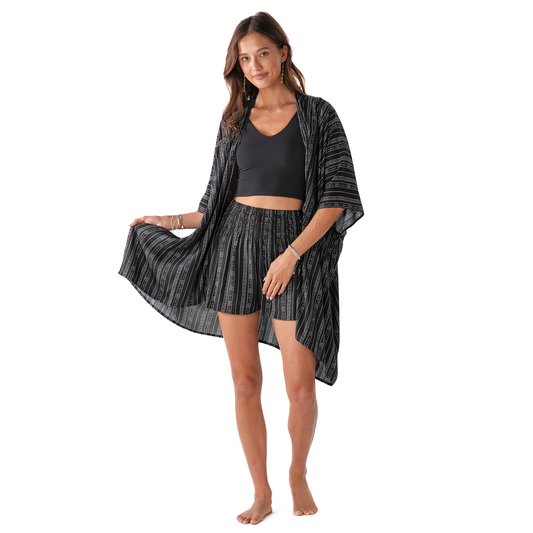 Akha Tribal Shorts Lounge Set, view 1 — Soul Flow Apparel