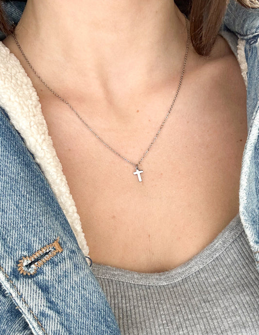 Silver Cross Necklace – Christian Necklace