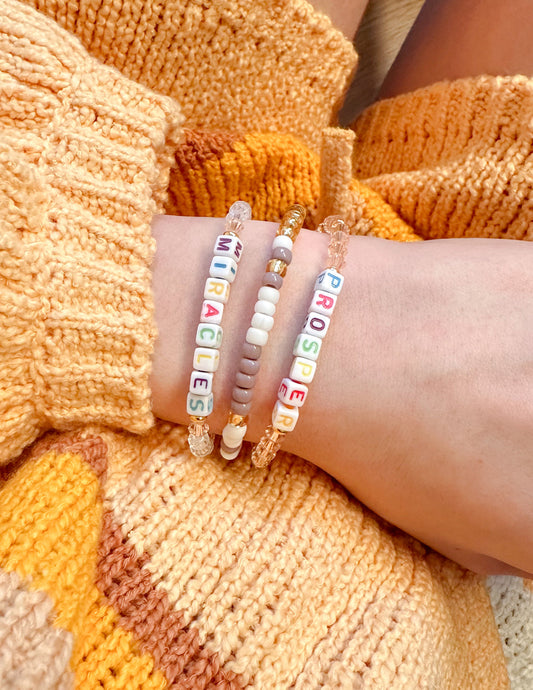 Miracles Letter Bracelet – Christian Letter Bracelet