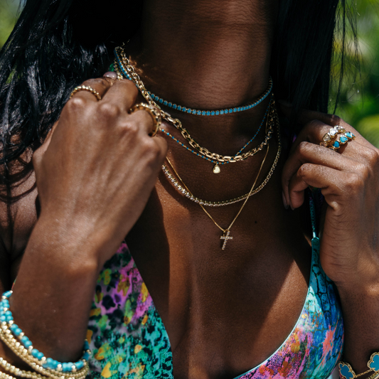 Chloe Tennis Choker - Turquoise — Soul Flow Apparel
