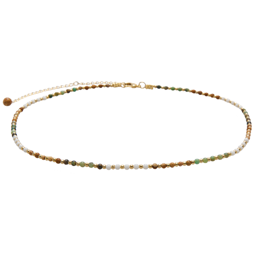 Peace Protector 2mm Metal Accent Healing Necklace, view 1 — Soul Flow Apparel