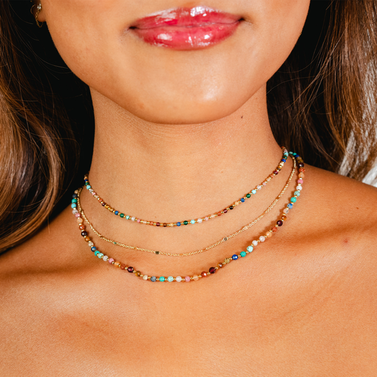 Master Healer 3mm + 2mm Necklace Stack in 3mmmasterhealer circlesnecklacestack gold studio — Soul Flow Apparel