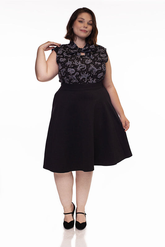Charlotte Nova Skirt in Black in p, view 3795 — Soul Flow Apparel