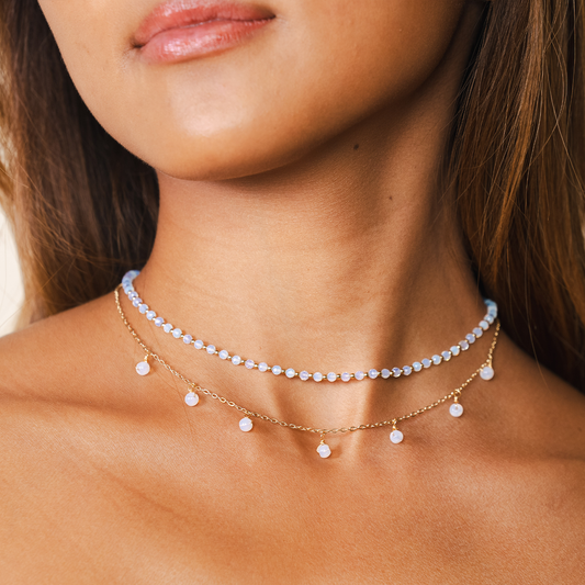 Gold Moon Dancer 3mm Healing Necklace, view 5 — Soul Flow Apparel
