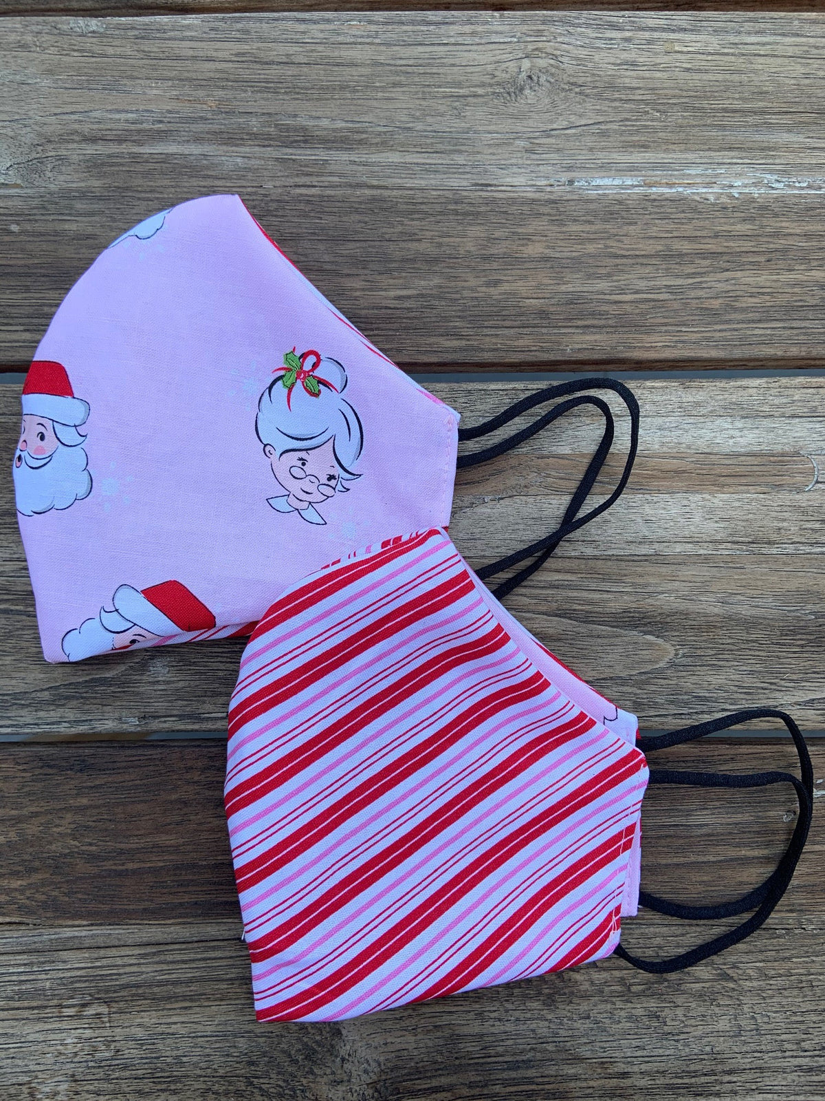 Mr. & Mrs. Claus / Candy Stripes Reversible Mask — Soul Flow Apparel