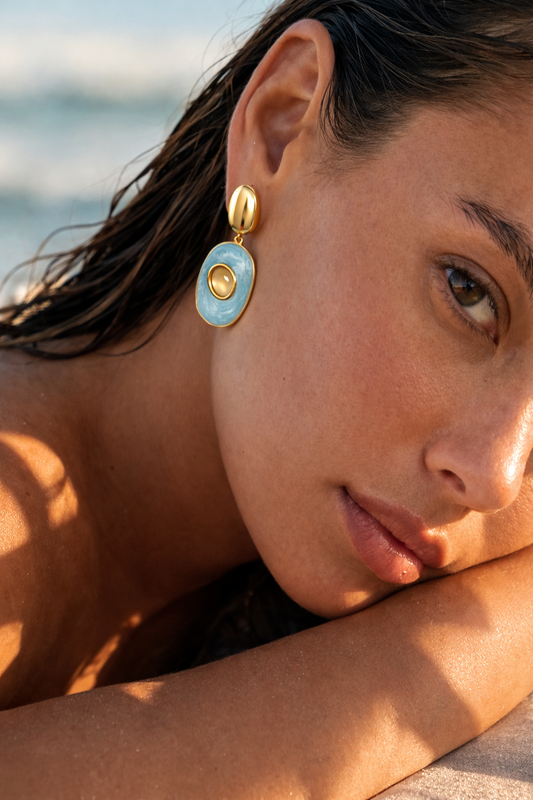 Glenda Light Blue Drop Earring — Soul Flow Apparel