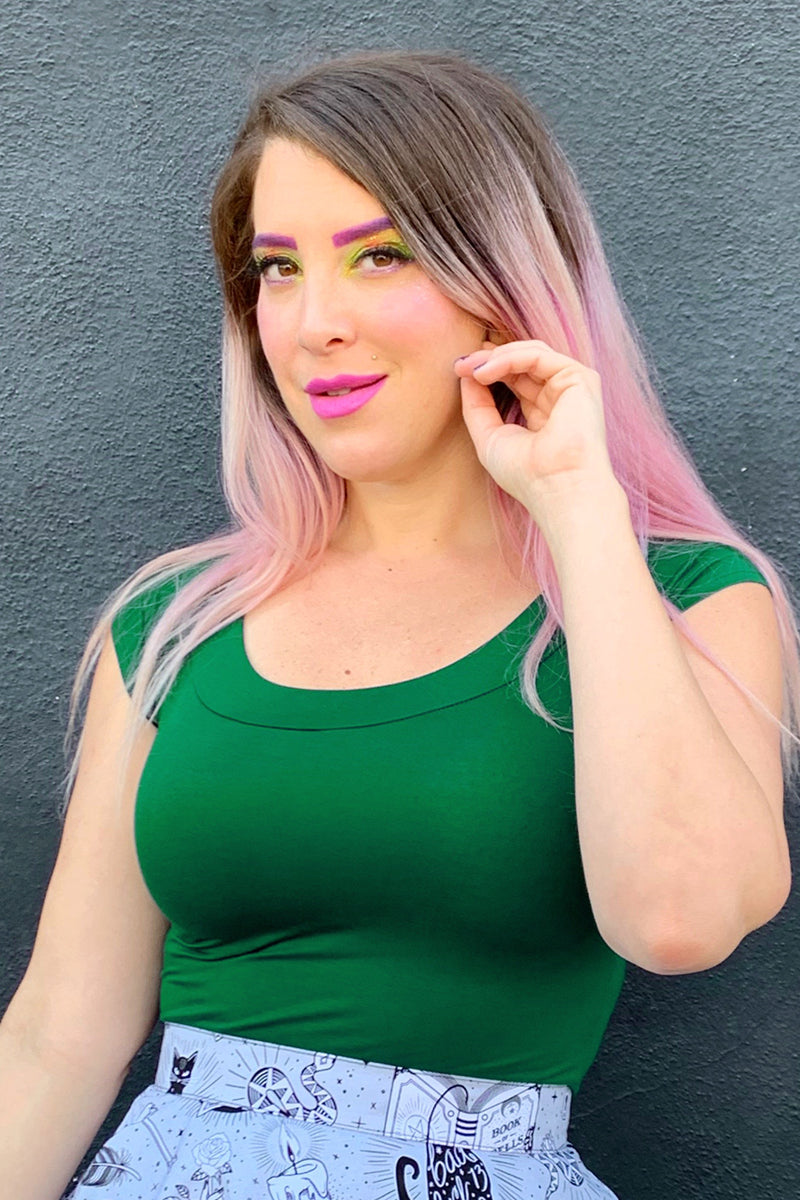 Retro Boat Neck Top in Kelly Green — Soul Flow Apparel