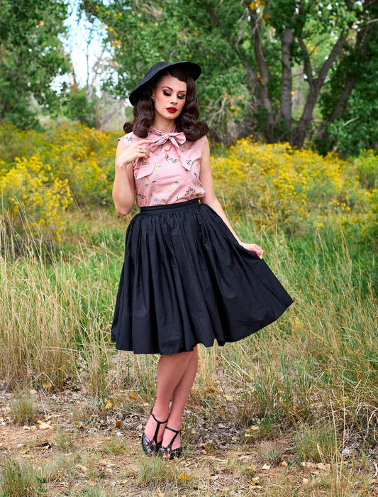 Peggy Swing Skirt in Black, view 4940 — Soul Flow Apparel
