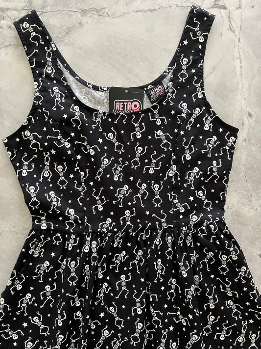 Glow in the Dark Dancing Skeletons Fit & Flare Dress - Xs Only — Soul Flow Apparel