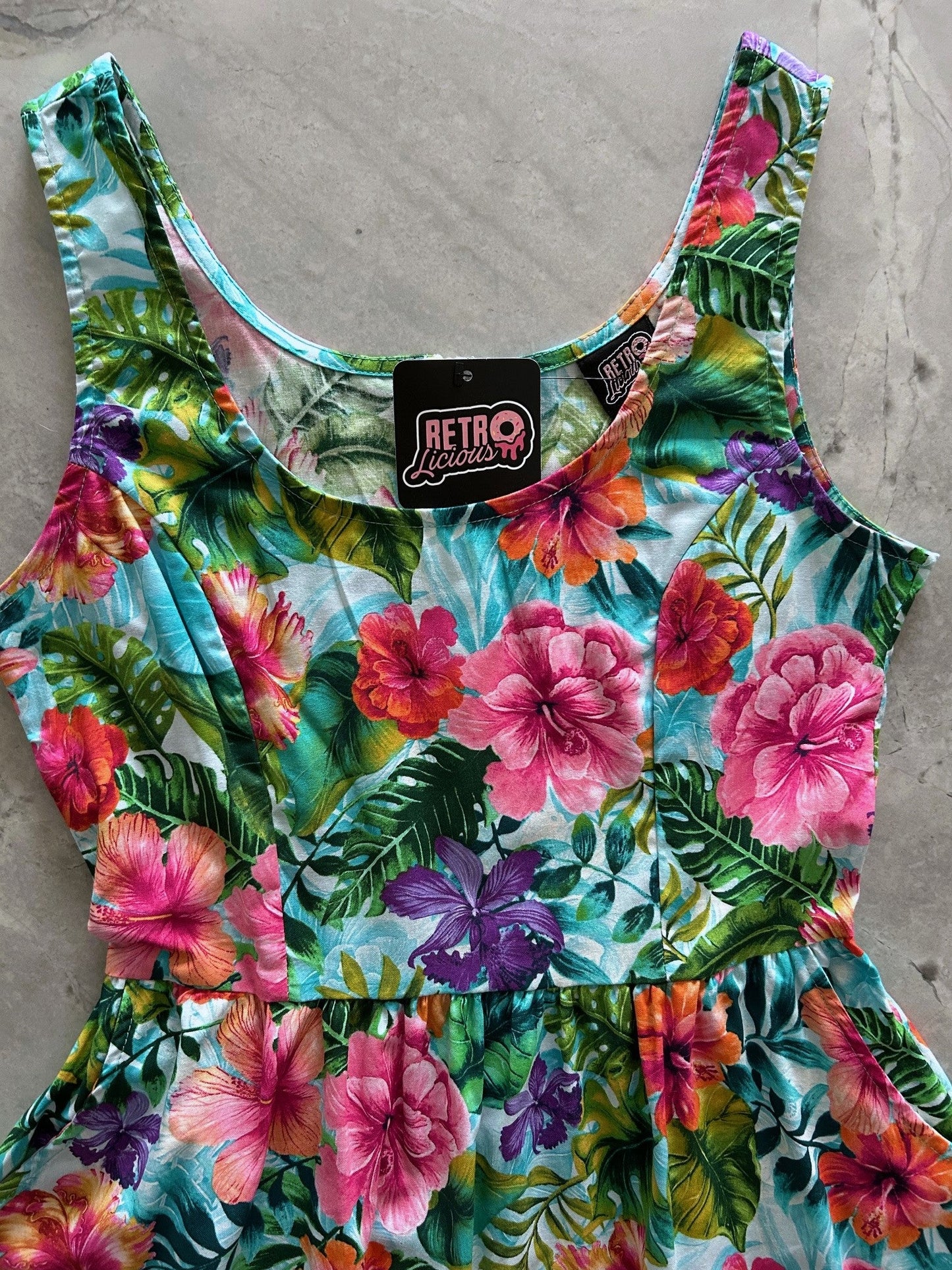 Tropical Fit & Flare Dress — Soul Flow Apparel