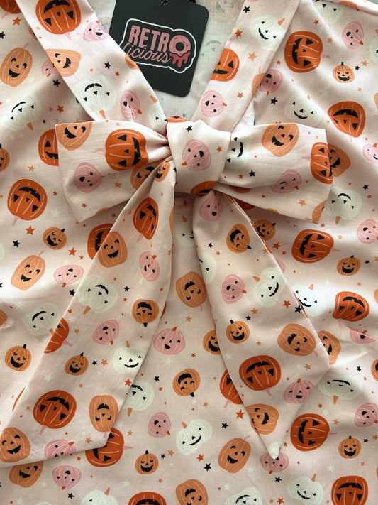 Pink Jack-O’-Lantern Bow Top — Soul Flow Apparel