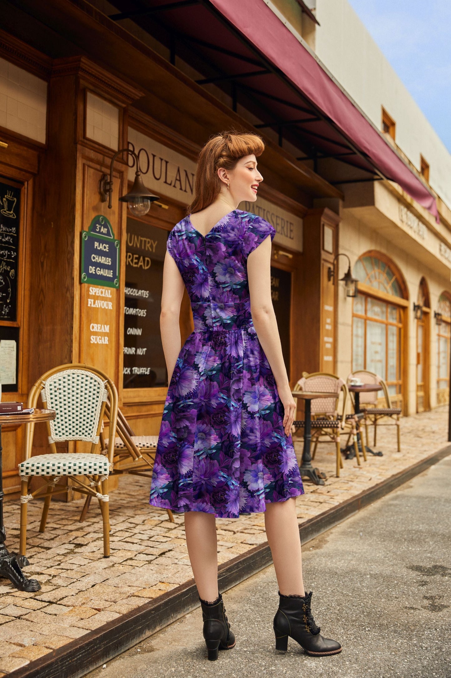 Dragonfly Floral Greta Dress — Soul Flow Apparel