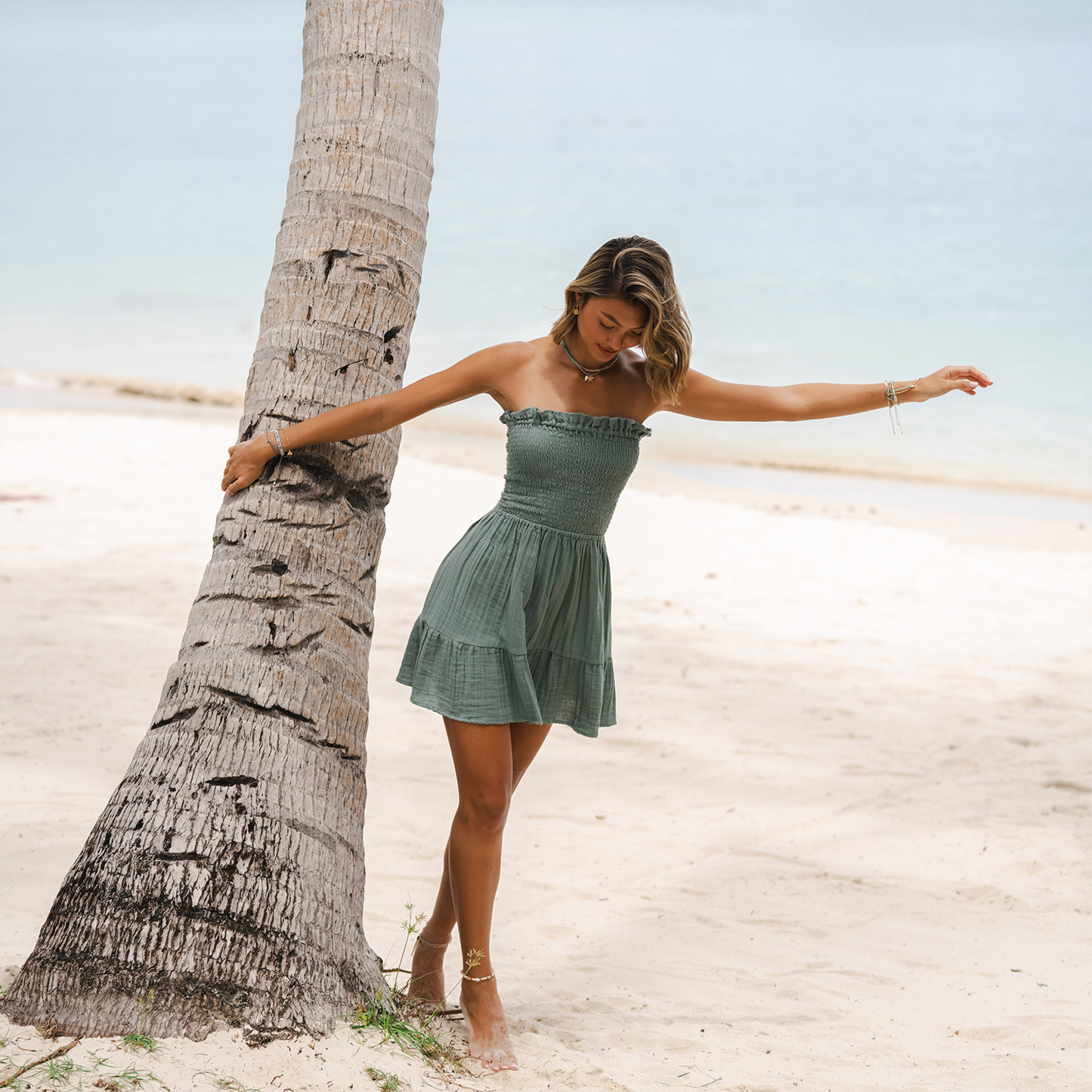 Sage Daiquiri Dress, view 6 — Soul Flow Apparel