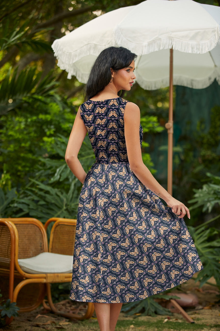 Moth Midi Dress, view 3 — Soul Flow Apparel
