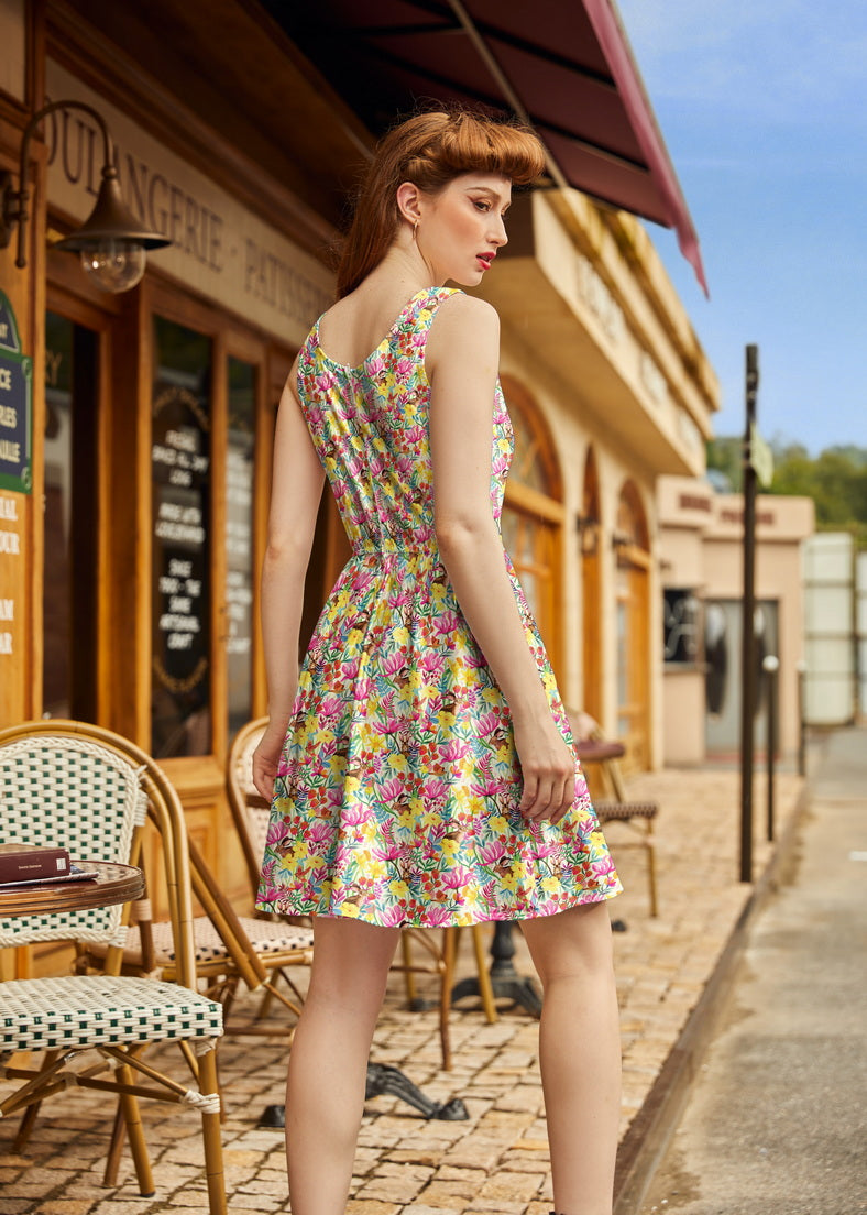 Bunnies Shorter Length Fit & Flare Dress, view 3 — Soul Flow Apparel