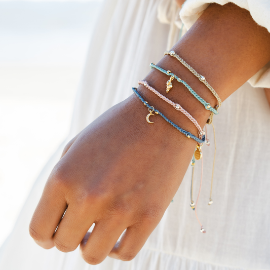Midnight Moon Braided Charm Bracelet, view 5 — Soul Flow Apparel