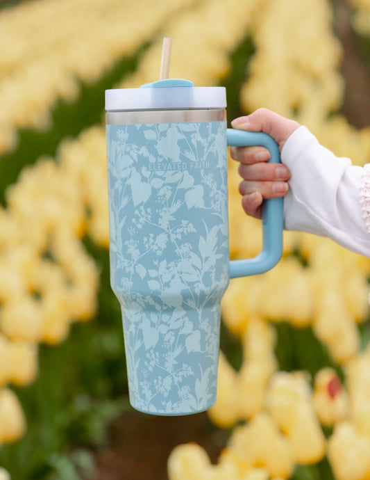 Blue Botanic 40 oz Tumbler – Christian Tumbler