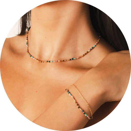 Master Healer 2mm Necklace + Layered Bracelet Set — Soul Flow Apparel