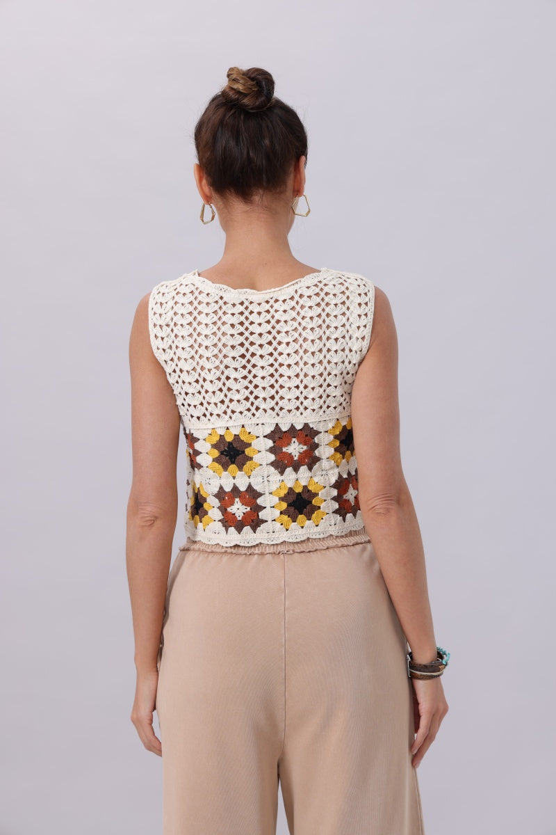 Boho Granny Square Crochet Vest Boho Clothing and Accessories