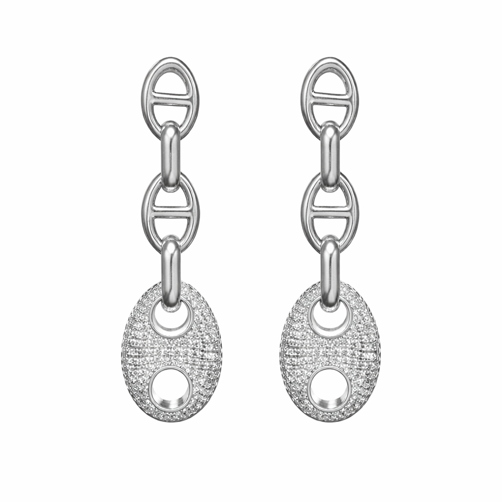 Roxanne Pave Drop Earring in 03am, view 57 — Soul Flow Apparel