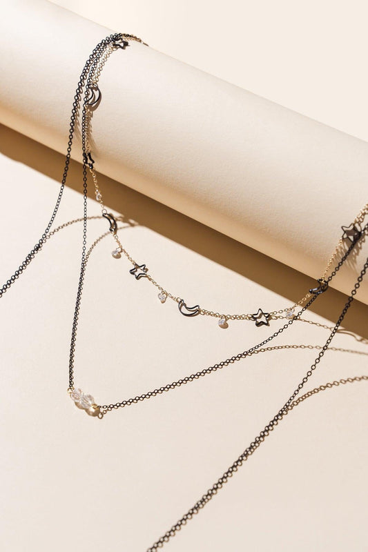 Its Like Thunder Layered Necklace Zinc Alloy Pearl Lace Korean Made — Soul Flow Apparel