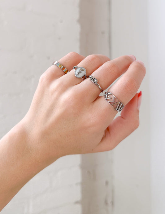 Silver Wildflower Signet Ring – Christian Ring