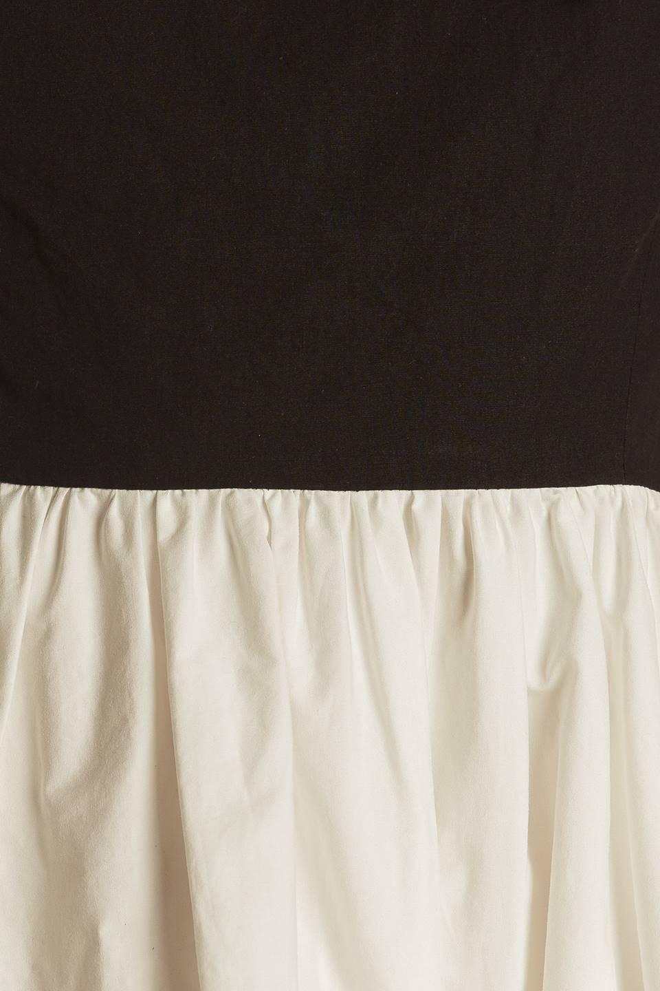 Patio Sensets Woven Combination Mini Dress in white black, fabric swatch — Soul Flow Apparel