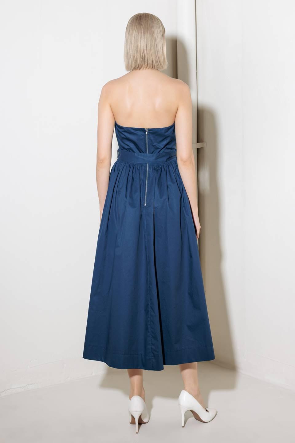 Endlessly Charming Woven Midi Dress in navy, view 6 — Soul Flow Apparel