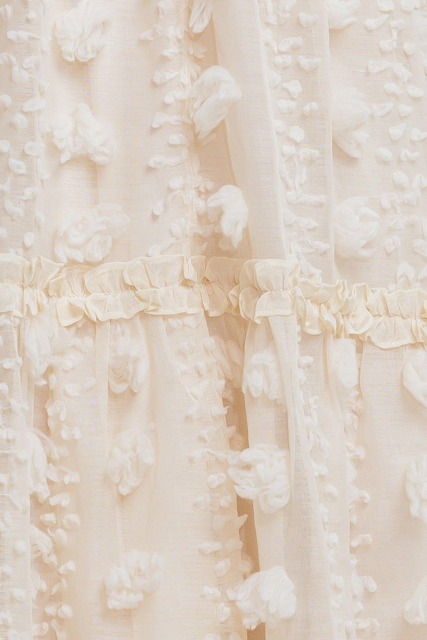 Cloud Nine Gown Woven Ankle Dress in cream, fabric swatch — Soul Flow Apparel