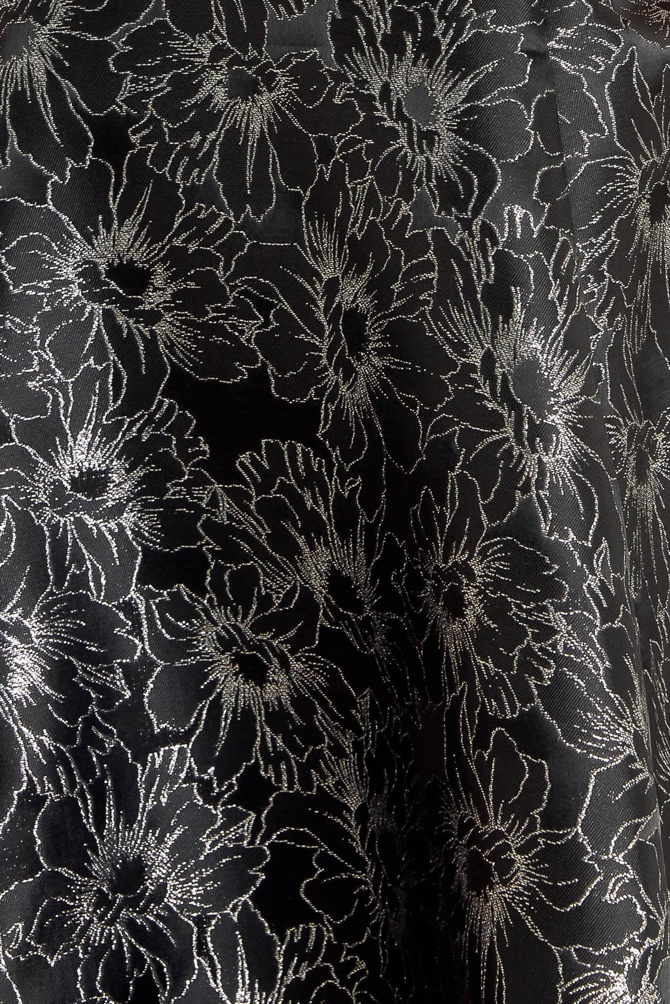 Mystic Hour Woven Jacquard Mini Dress in black silver, fabric swatch — Soul Flow Apparel