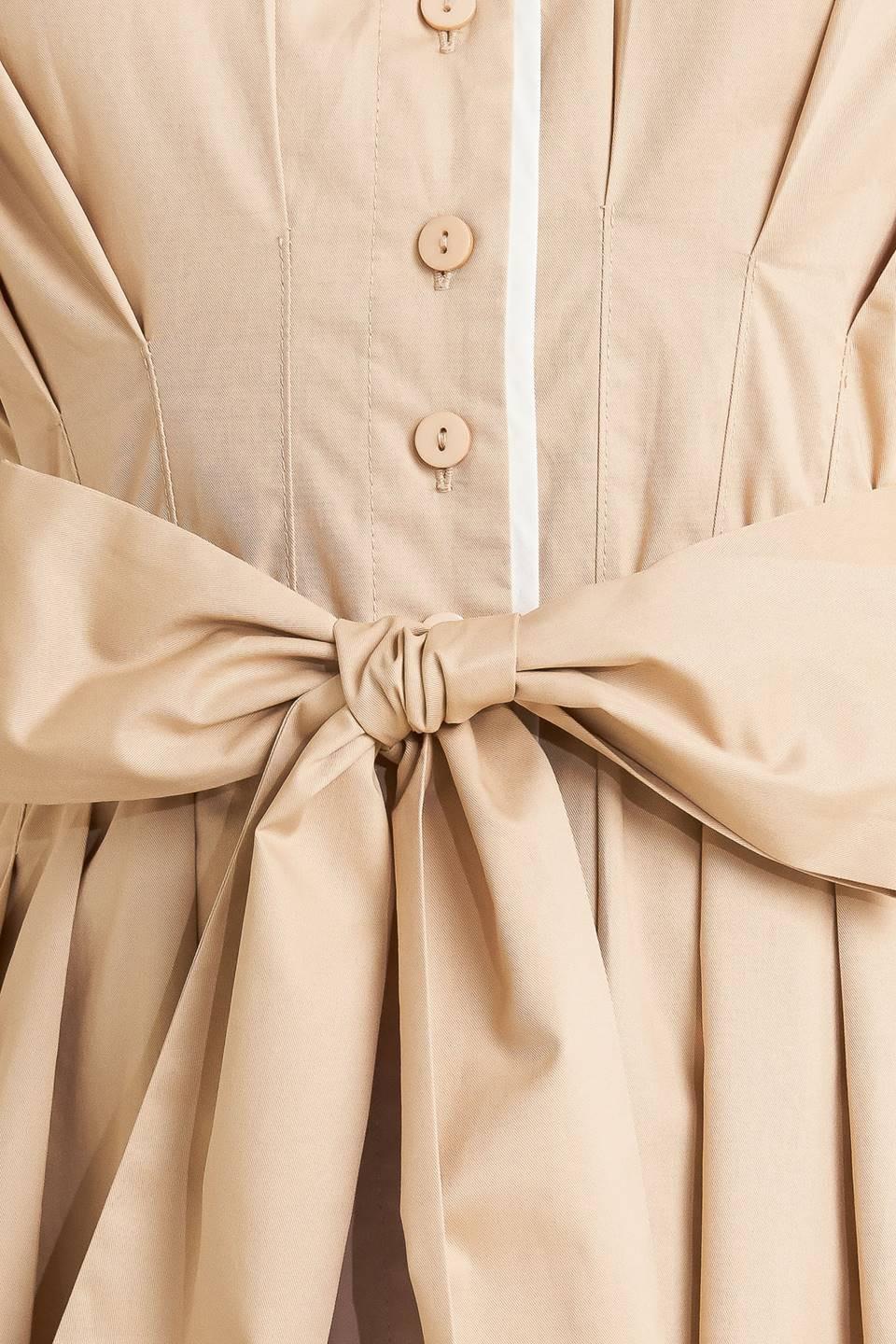 Catch You Later Khaki Woven Midi Dress in white, fabric swatch — Soul Flow Apparel