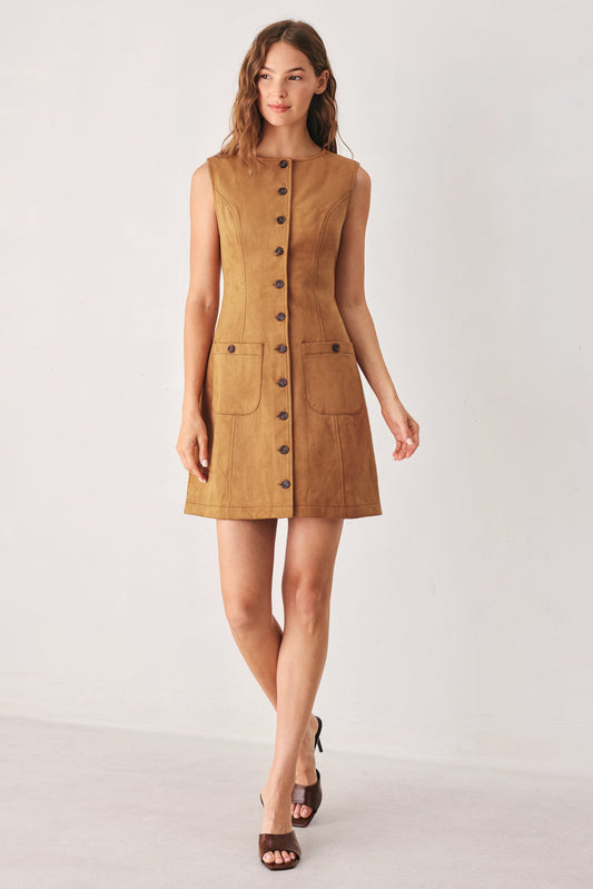 MAPLE FAUX SUEDE MINI DRESS