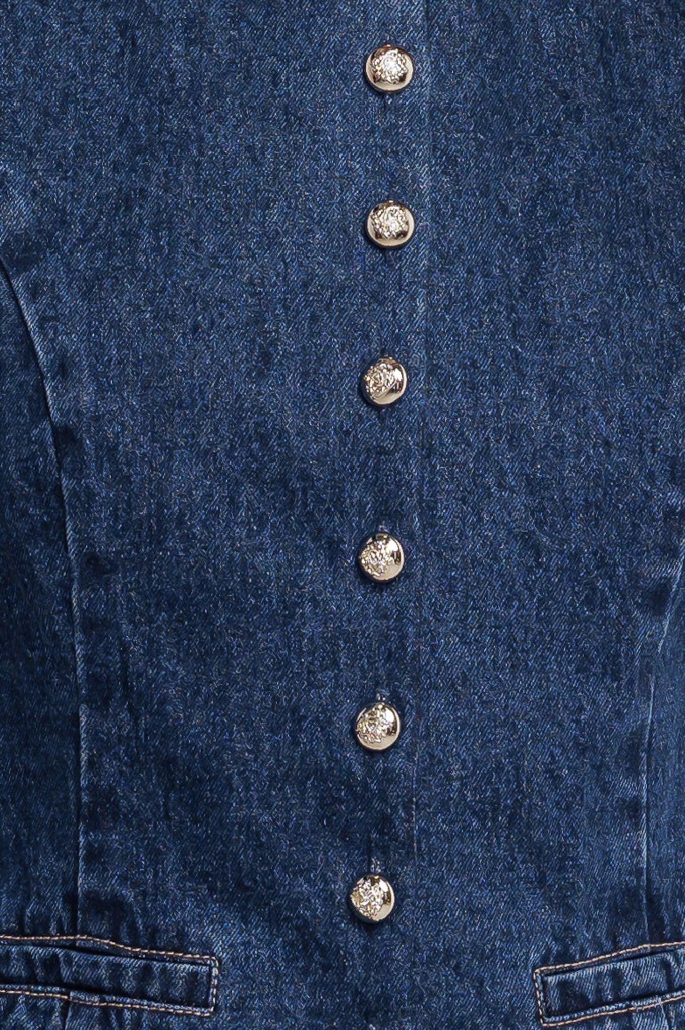 Coffee Petal Denim Vest, fabric swatch — Soul Flow Apparel