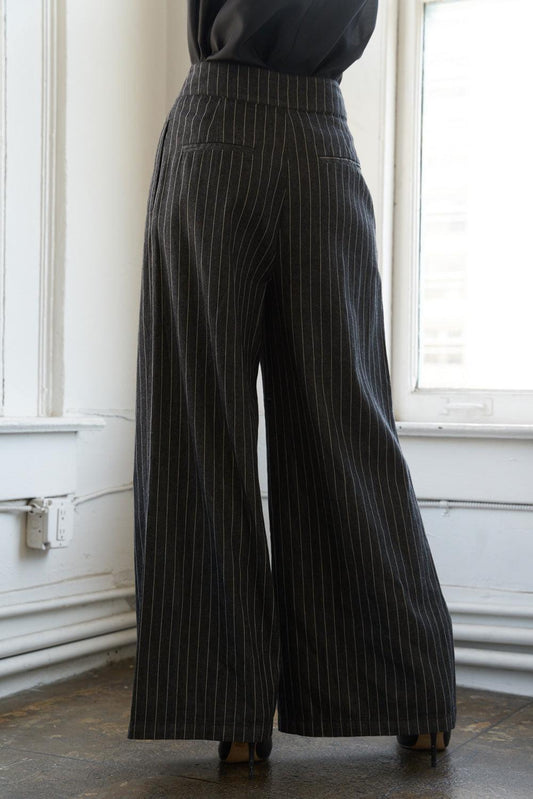 Aurora Dream Woven Pants in black stripe d, view 2 — Soul Flow Apparel