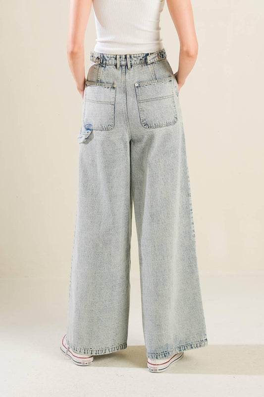 If I Know Me Denim Pants in light, view 2 — Soul Flow Apparel