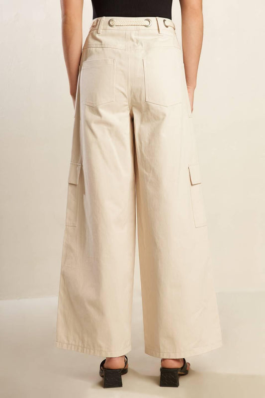 Colette Dream Woven Pants in ecru, view 7 — Soul Flow Apparel