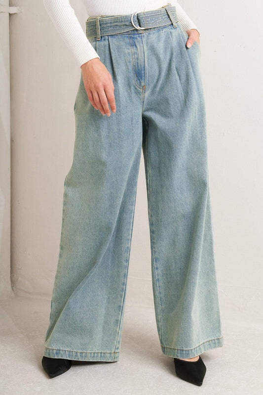 Think of Me Denim Pants in medium indigo, view 2 — Soul Flow Apparel