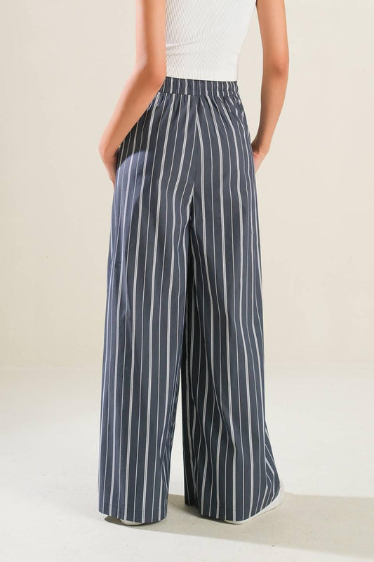 Behind the Grin Woven Pants in charcoal, view 2 — Soul Flow Apparel