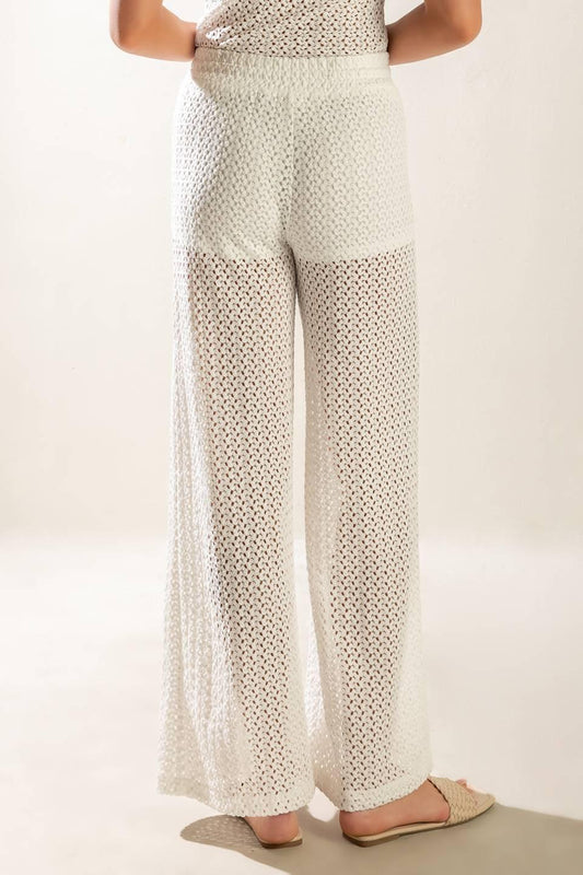 Presence of Love Semi Sheer Knit Pants in white, view 7 — Soul Flow Apparel