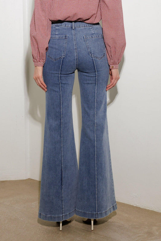 A Place to Be Stretch Denim Pants in medium, view 4 — Soul Flow Apparel
