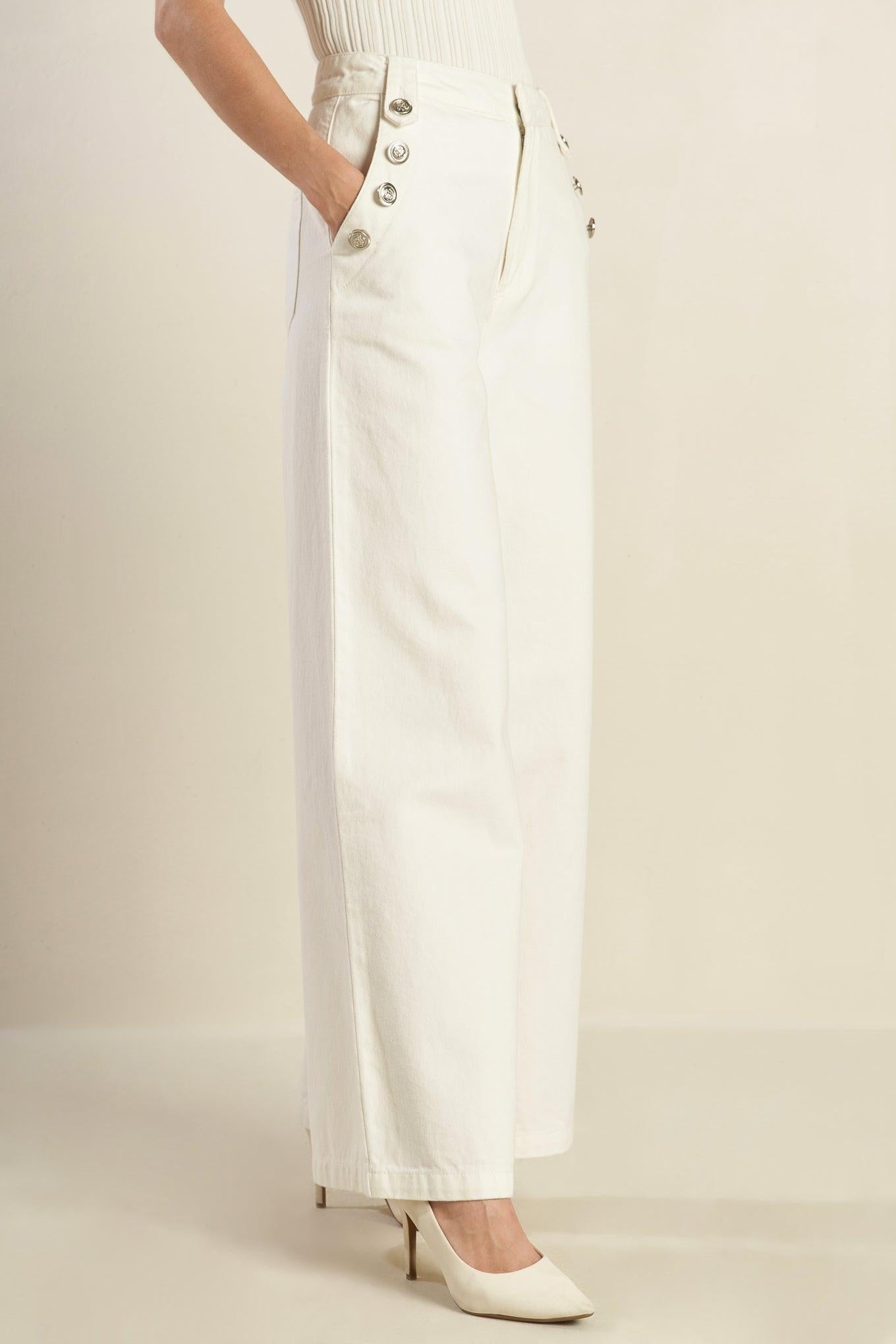 Delicate Hue Woven Pants in white, view 2 — Soul Flow Apparel