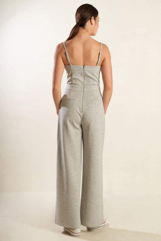 The Secret of Us Knit Jumpsuit in h.grey, view 5 — Soul Flow Apparel