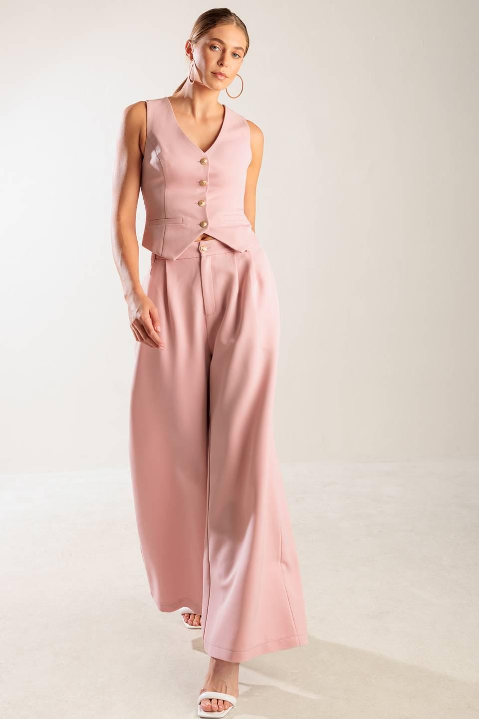 In My Own World Woven Pants in light pink, view 4 — Soul Flow Apparel