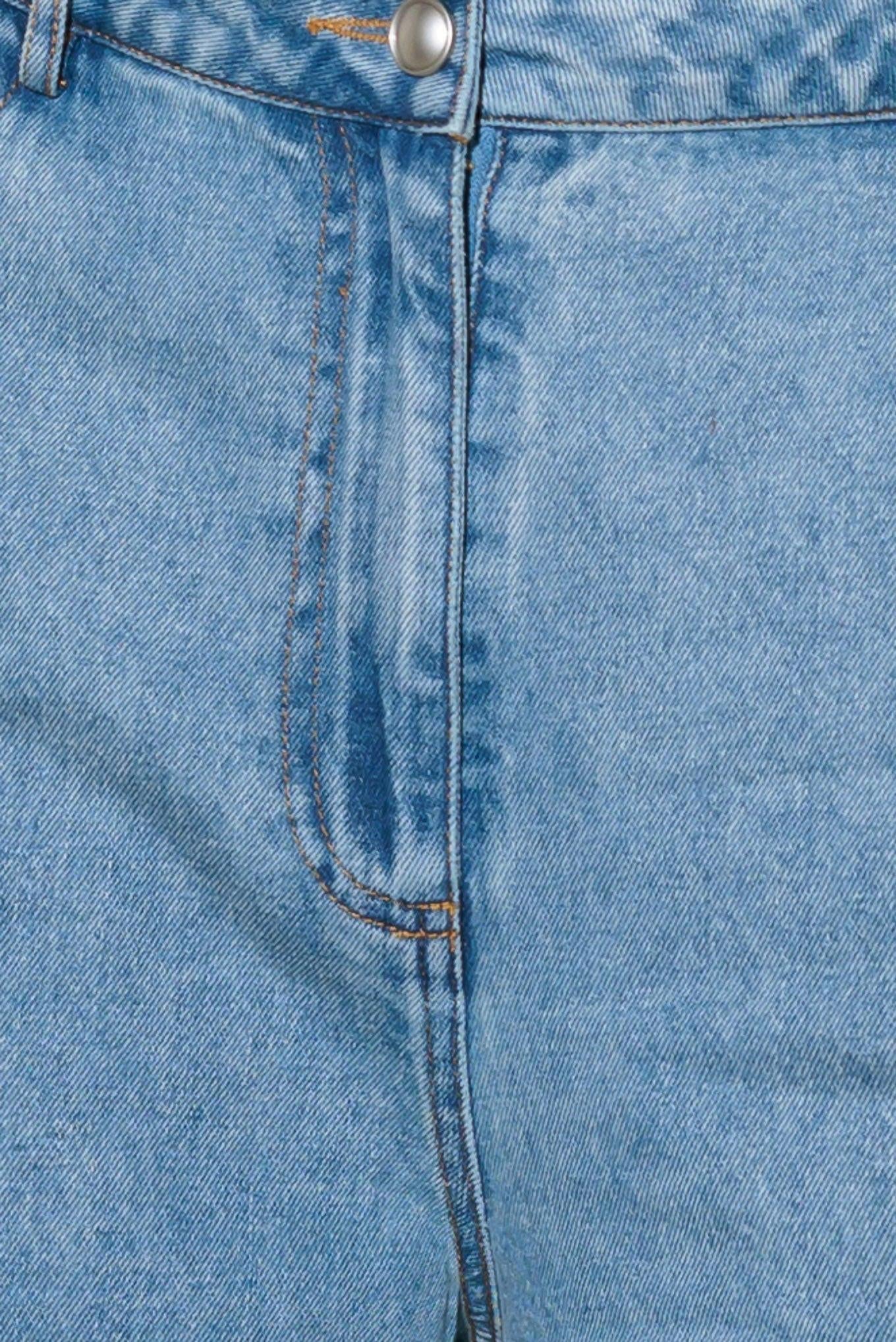 Ever So Sweet Denim Pants in light indigo, fabric swatch — Soul Flow Apparel