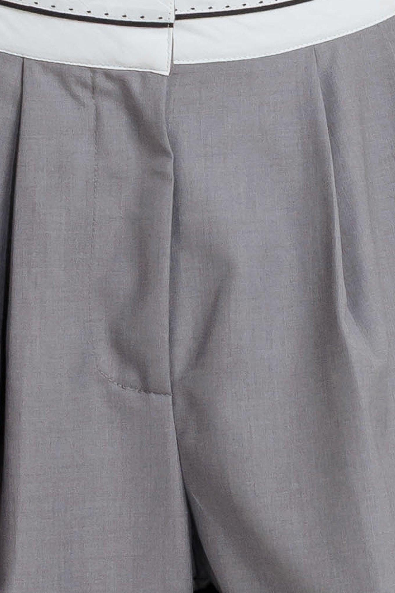 Power Lines Woven Pants in grey white, fabric swatch — Soul Flow Apparel
