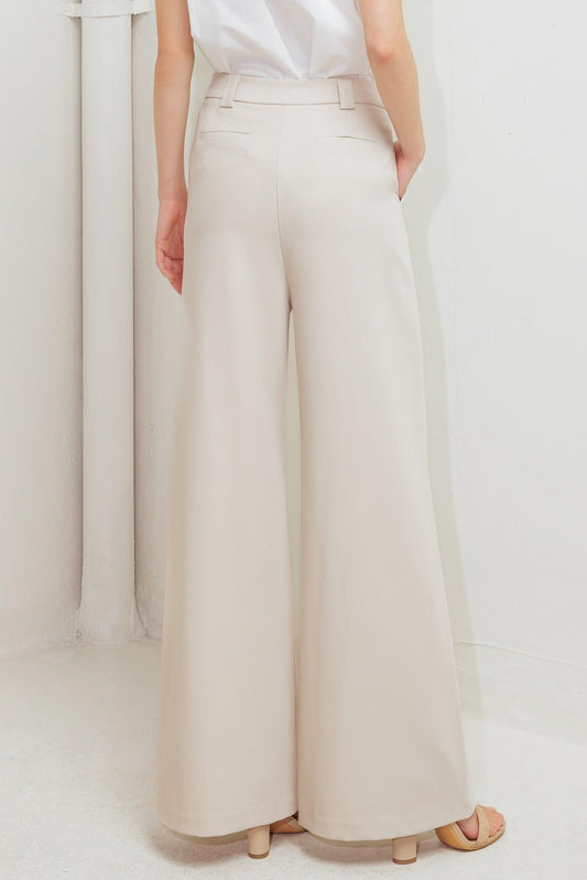 Monday Flow Woven Pants in light beige, view 7 — Soul Flow Apparel