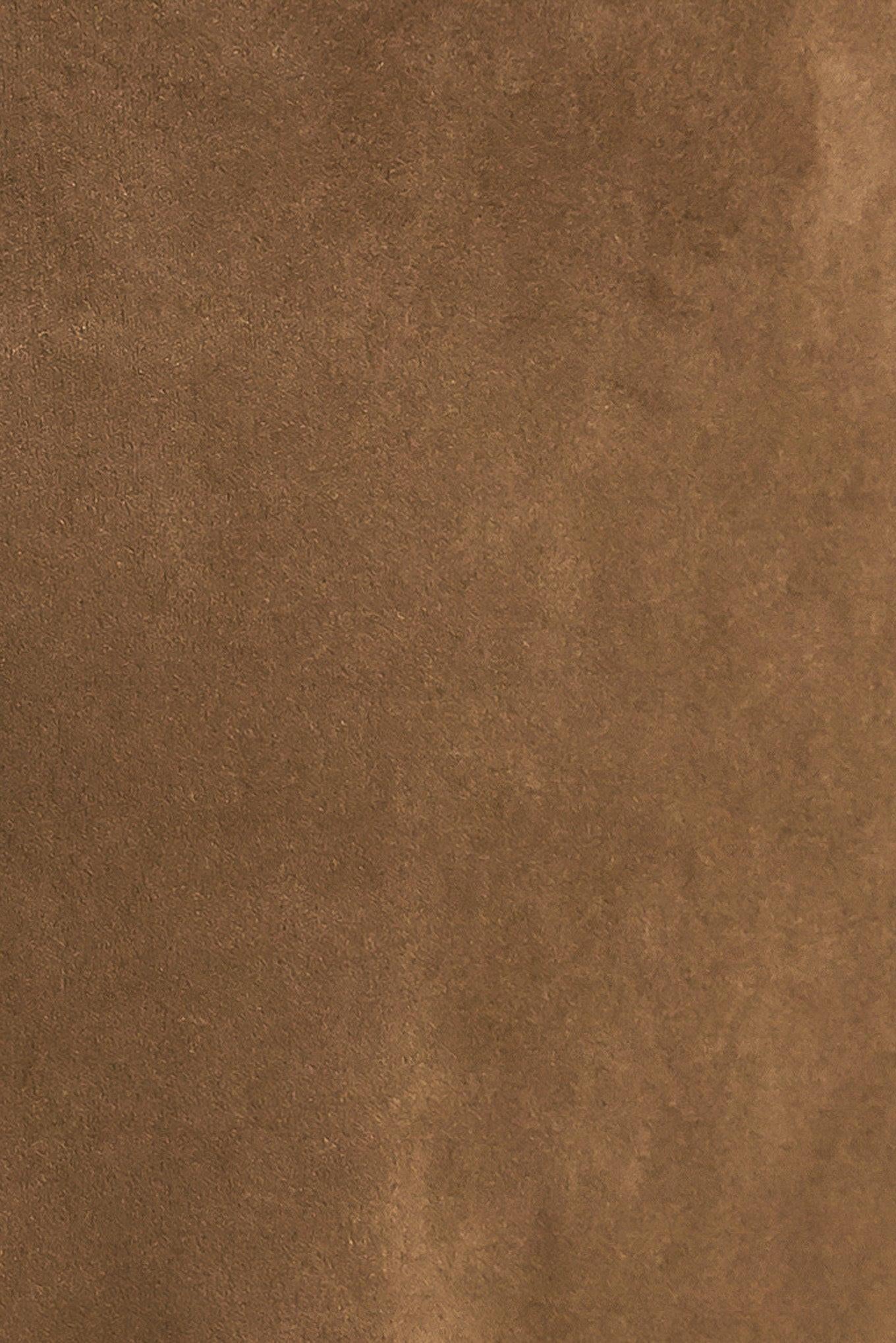 Heritage Utility Faux Suede Skort in brown, fabric swatch — Soul Flow Apparel